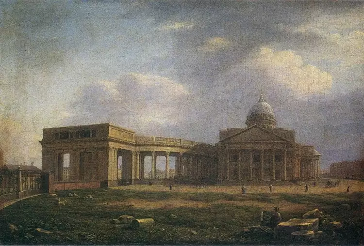 Максим Воробьёв. Картина «Вид на Казанский собор с западной стороны», ок. 1809