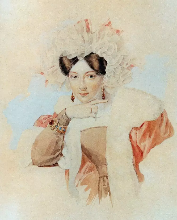 Петр Соколов. Картина «Портрет Ю. П. Соколовой, жены художника», 1827 Петр Соколов. Картина «Портрет Ю. П. Соколовой, жены художника», 1827