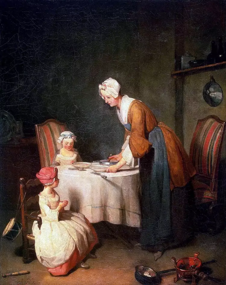 Sentimentalismus. Jean Siméon Chardin. Das Tischgebet, 1740 Sentimentalismus. Jean Siméon Chardin. Das Tischgebet, 1740