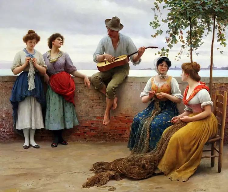 Академизм. Эжен де Блаас. «Серенада», 1910 Академизм. Эжен де Блаас. «Серенада», 1910