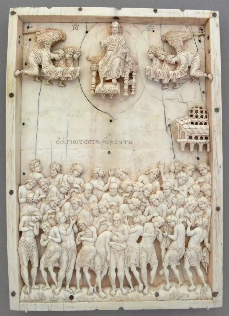 Byzantine art. Ivory relief panel of the Forty Martyrs of Sebastia, 10th century A.D.