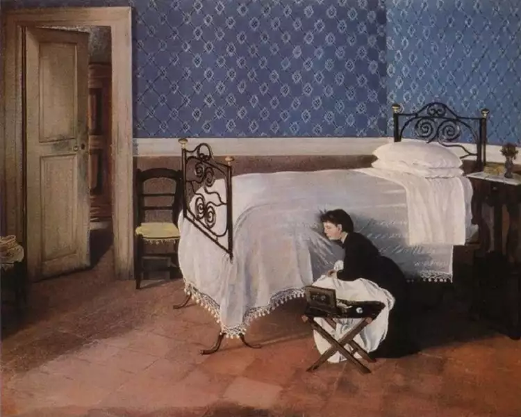 Веризм. Адриано Чечони. Картина «Интерьер с фигурой», 1868 Веризм. Адриано Чечони. Картина «Интерьер с фигурой», 1868