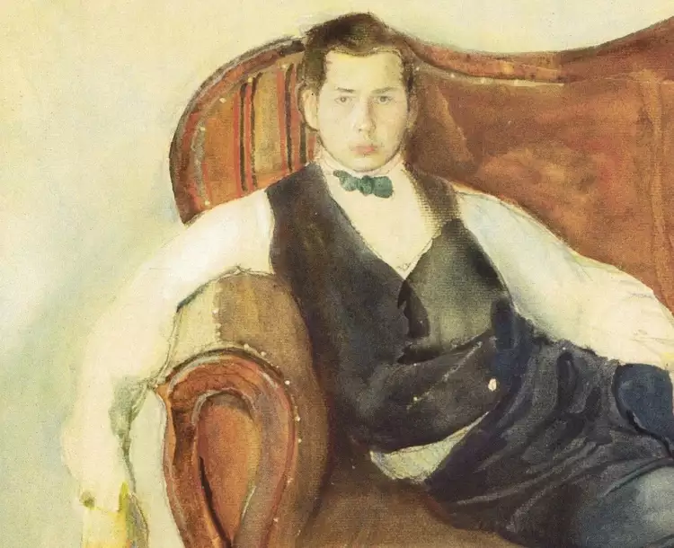 Константин Сомов. Картина «Автопортрет» (фрагмент), 1898 Константин Сомов. Картина «Автопортрет» (фрагмент), 1898