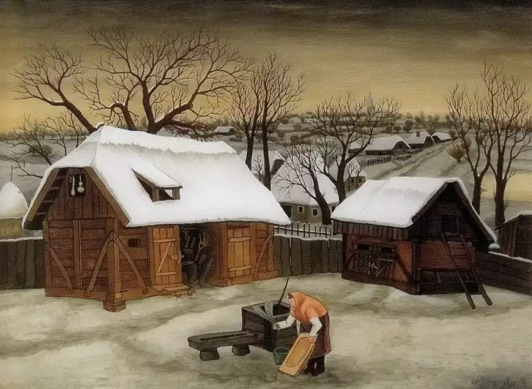Иван Генералич. Картина «Зимняя деревня», 1942 Иван Генералич. Картина «Зимняя деревня», 1942
