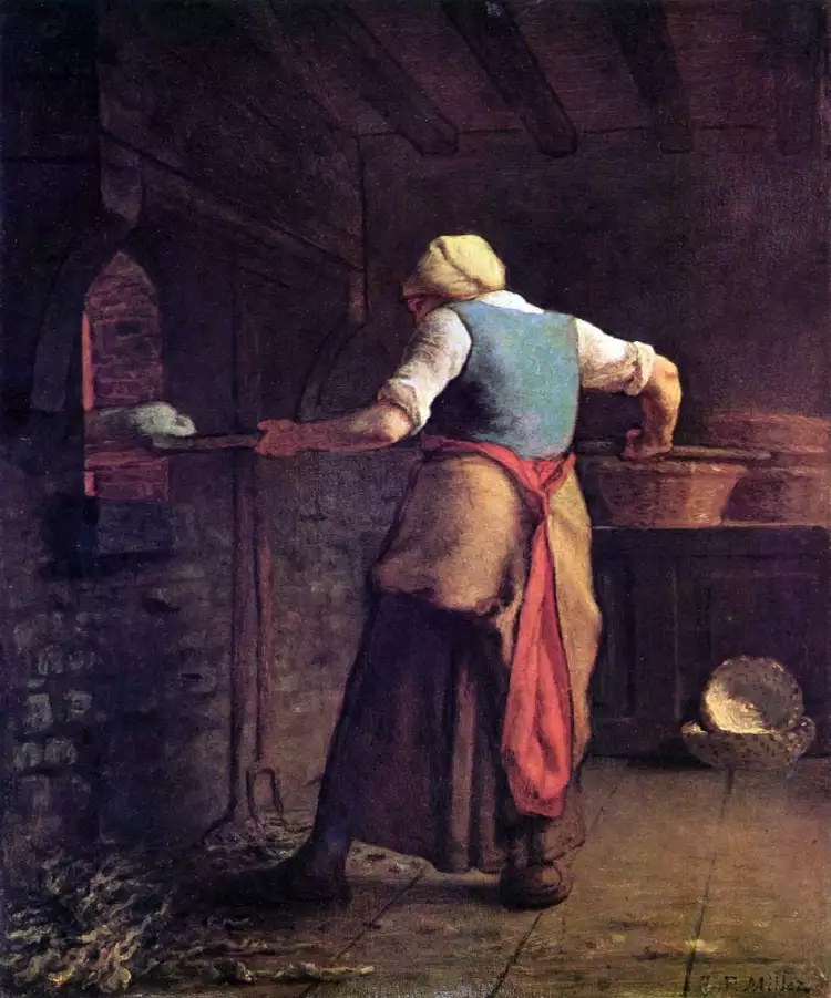 Жан-Франсуа Милле. «Женщина, выпекающая хлеб», 1854 Жан-Франсуа Милле. «Женщина, выпекающая хлеб», 1854
