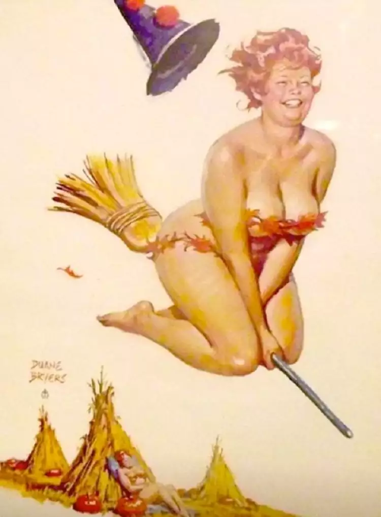 Pin-up Хильда на метле Pin-up Хильда на метле