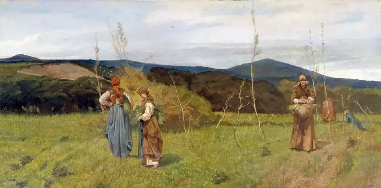 Реализм. Джованни Фаттори. Картина «Три крестьянки в поле», 1866-1867 Реализм. Джованни Фаттори. Картина «Три крестьянки в поле», 1866-1867