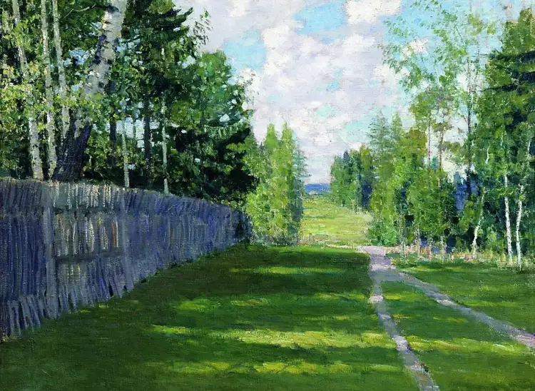 Игорь Грабарь. Картина «Абрамцево. Плетень», 1944