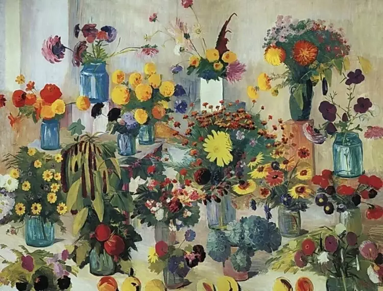 Мартирос Сарьян. Картина «Армянам — бойцам Великой Отечественной войны. Цветы», 1945