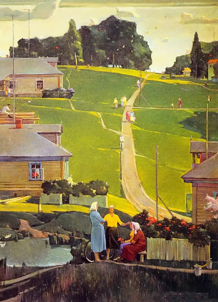 Георгий Нисский. Картина «Колхоз «Загорье», 1960