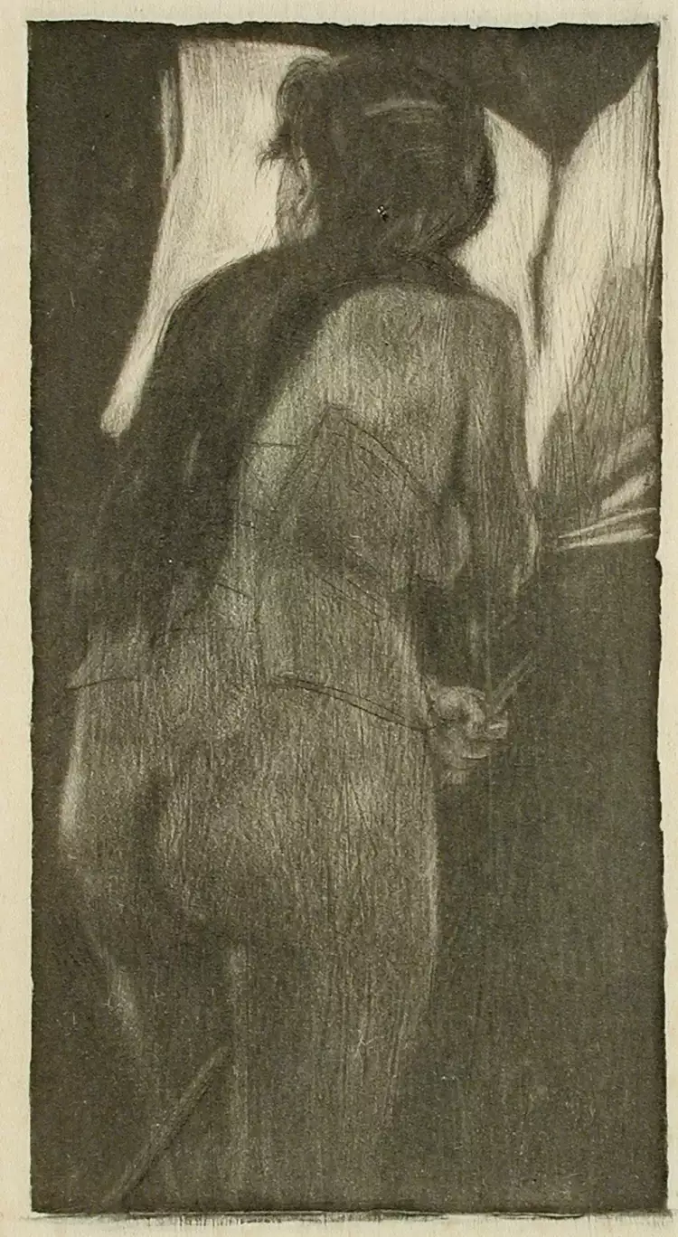 Акватинта. Фелисьен Ропс. Гравюра «Маленькая танцовщица», 1879 Акватинта. Фелисьен Ропс. Гравюра «Маленькая танцовщица», 1879