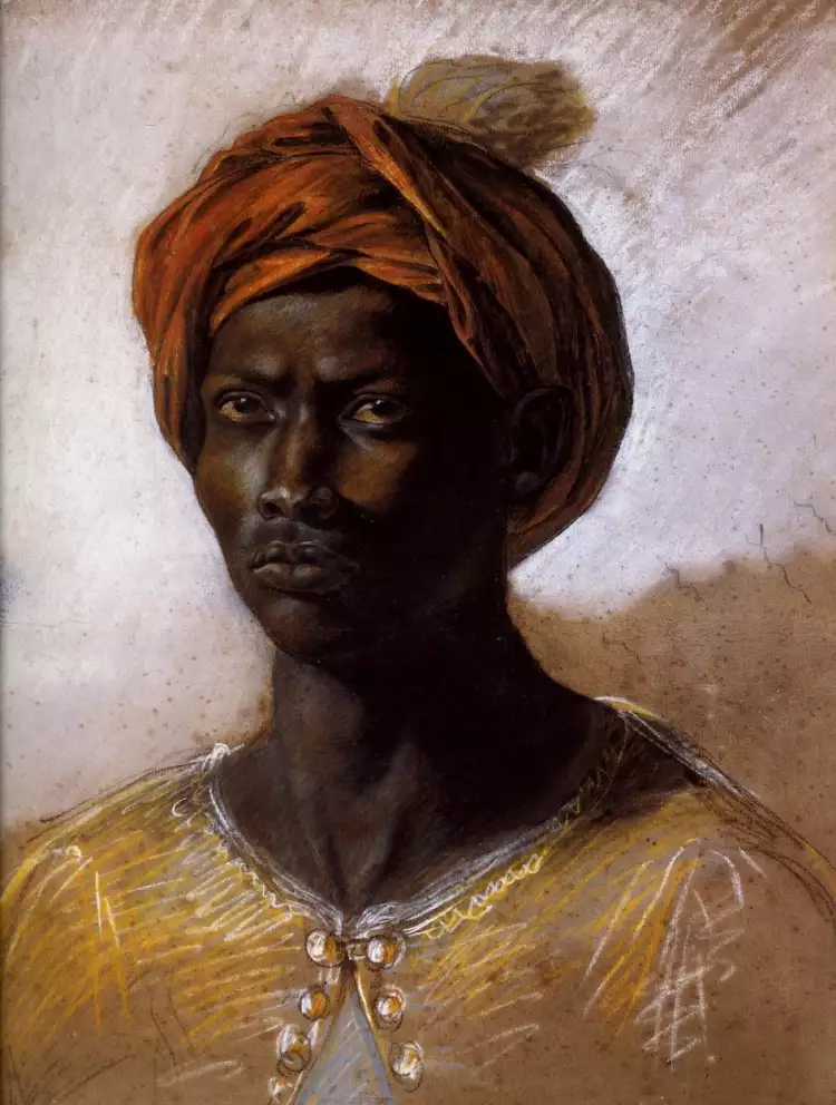 Pastell. Eugène Delacroix. Ein Neger im Turban, 1826 Pastell. Eugène Delacroix. Ein Neger im Turban, 1826