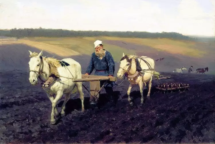 Реализм. Илья Репин. Картина «Пахарь. Лев Толстой на пашне», 1887 Реализм. Илья Репин. Картина «Пахарь. Лев Толстой на пашне», 1887