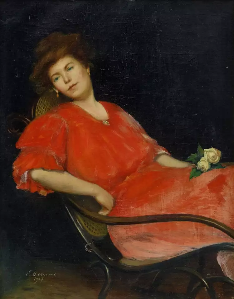 Эмиль Бернар. Картина «Девушка в красном», 1907