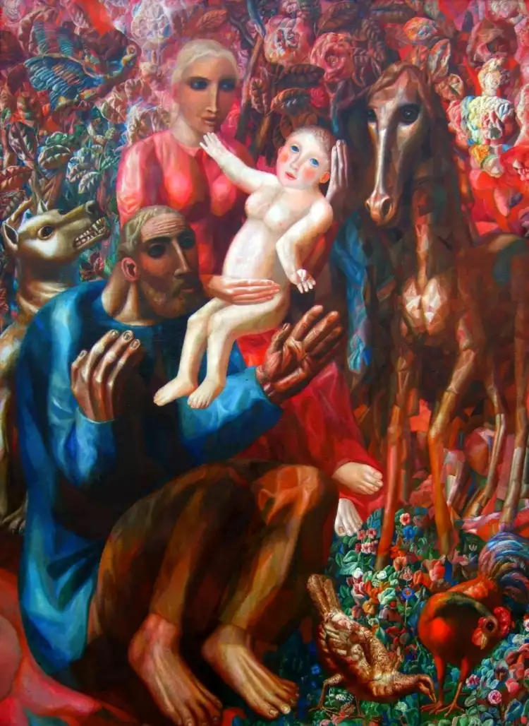 Павел Филонов. «Крестьянская семья», 1914