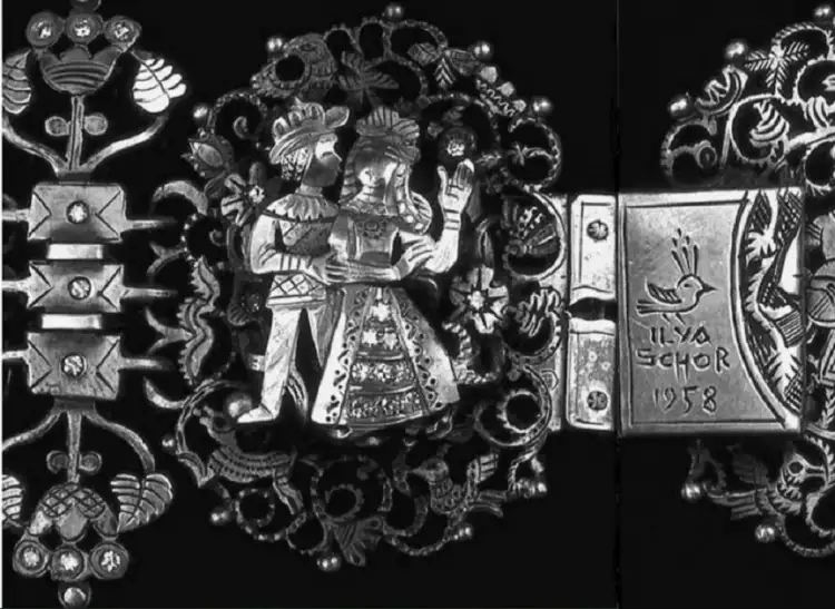 Илья Шор. Серебряный браслет с гуцульскими мотивами, 1958