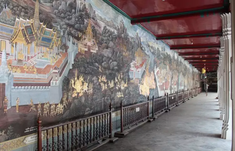 Панно. Историческое панно в королевском дворце в Таиланде, XVIII век Панно. Историческое панно в королевском дворце в Таиланде, XVIII век