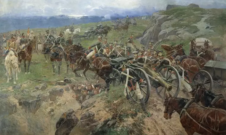 Батальный жанр. Франц Рубо. «Живой мост», 1897 Батальный жанр. Франц Рубо. «Живой мост», 1897
