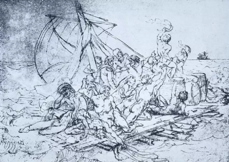 Теодор Жерико. Первый эскиз к картине «Плот „Медузы‟», 1819 Теодор Жерико. Первый эскиз к картине «Плот „Медузы‟», 1819