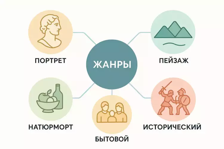 Карта основных жанров в изобразительном искусстве
