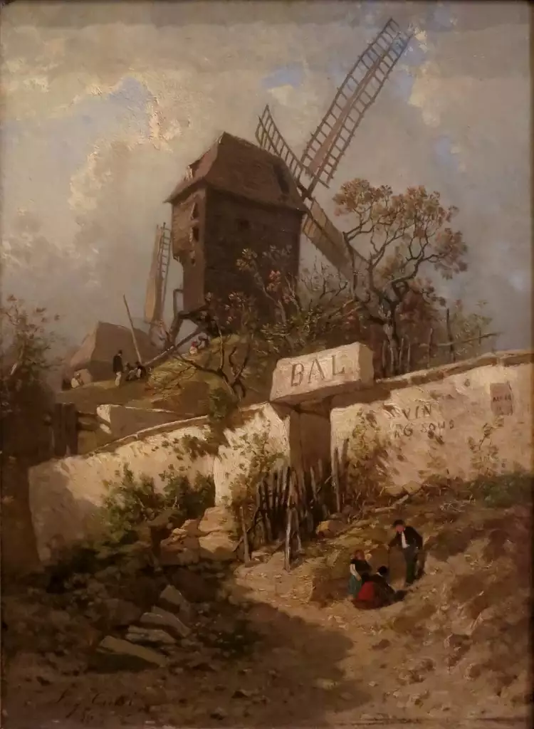 Эжен Сисери. Картина «The Moulin de la Galette at Montmartre», 1856