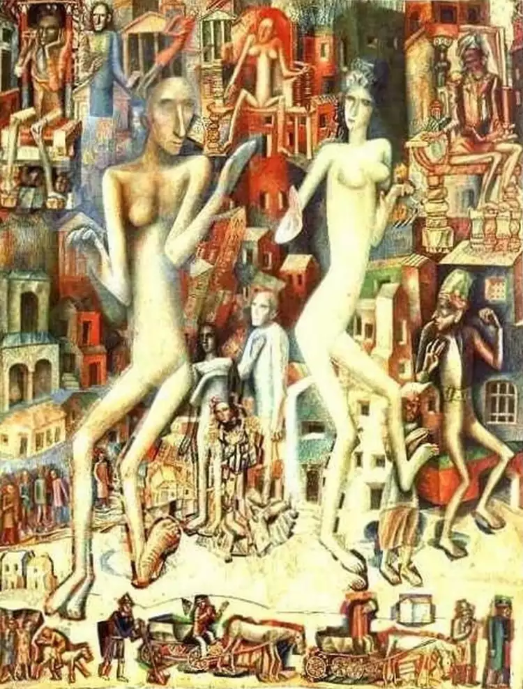 Павел Филонов. «Мужчина и женщина», 1912-1913