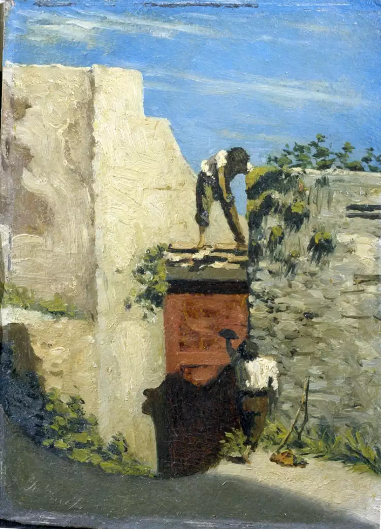 Веризм. Рафаэлло Сернези. Картина «Похитители инжира», 1860 Веризм. Рафаэлло Сернези. Картина «Похитители инжира», 1860