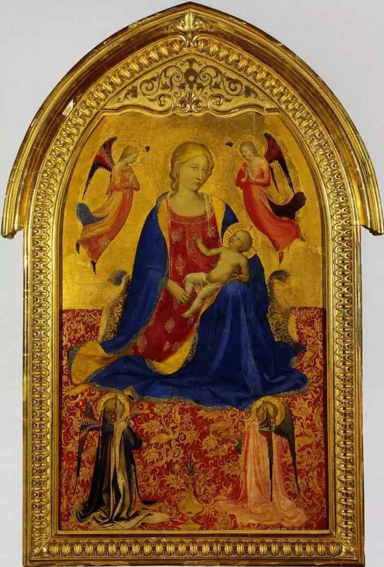 Фра Беато Анджелико. Картина «Мадонна с младенцем и четырьмя ангелами», около 1420