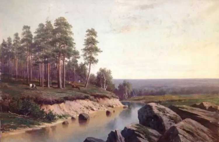 Пейзаж на картинах известных художников. Пейзаж на картинах русских художников. Михаил Клодт. «Обрывистый берег»