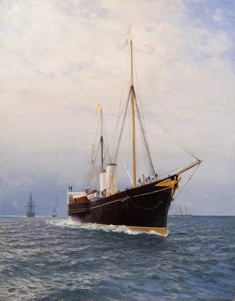 Лев Лагорио. Картина «Императорская яхта „Держава‟», 1886