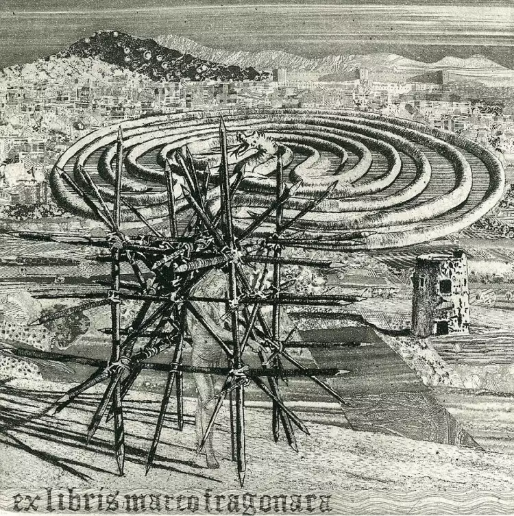 Экслибрис. Экслибрис Марко Фрагонара, конец ХХ века Экслибрис. Экслибрис Марко Фрагонара, конец ХХ века