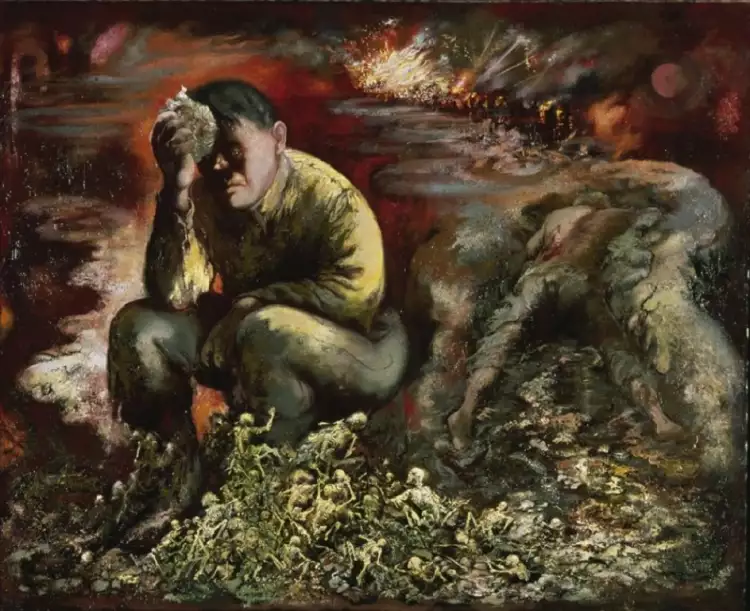 Георг Гросс. Картина «Каин или Гитлер в аду», 1944