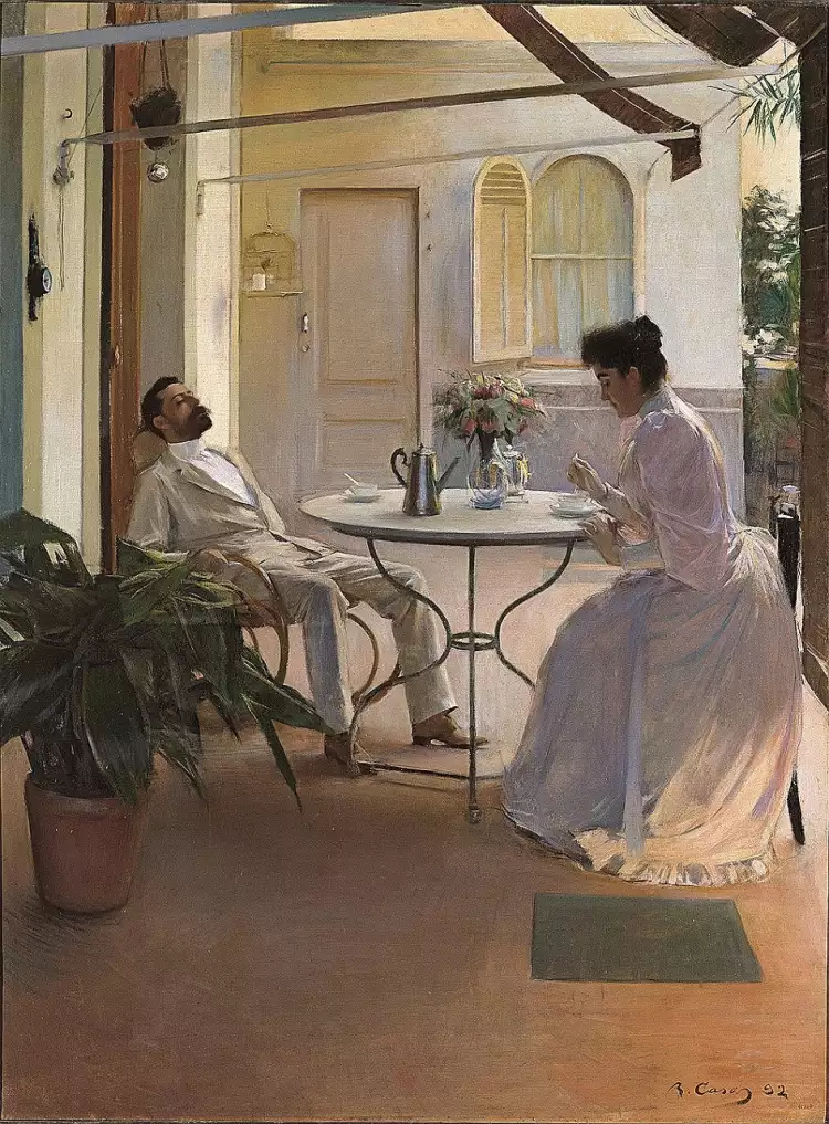 Рамон Казас. «На открытой террасе», 1892