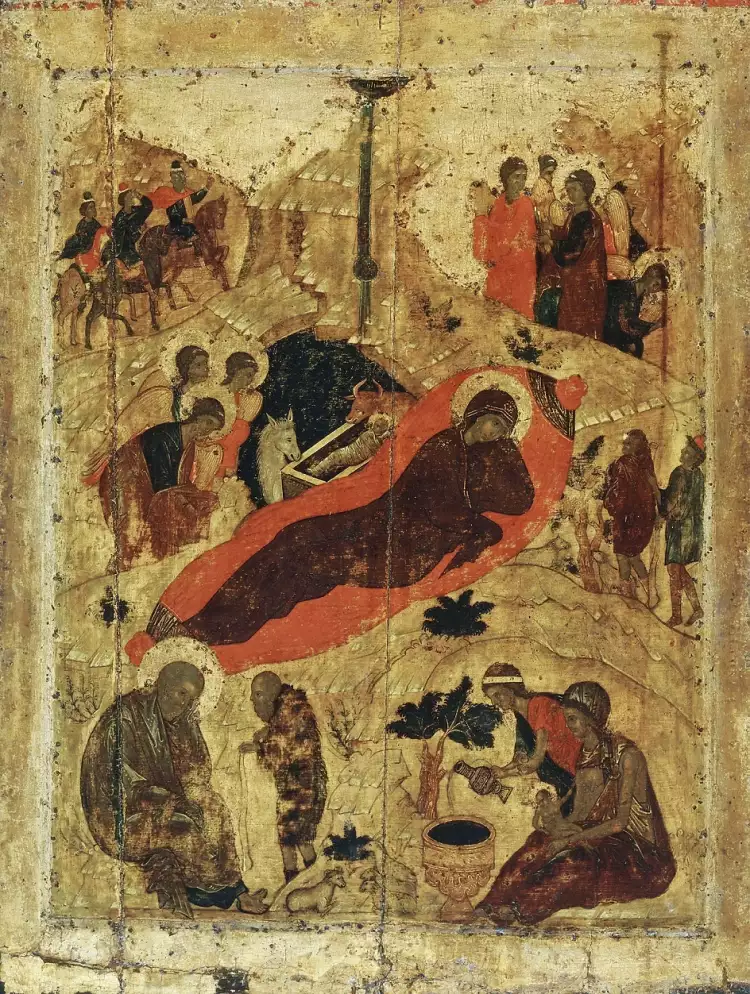 Рождество в искусстве. Андрей Рублев. «Рождество Христово» Рождество в искусстве. Андрей Рублев. «Рождество Христово»