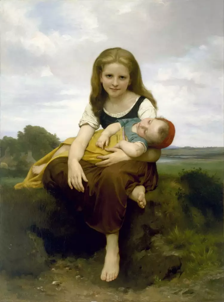 Вильям Бугро. Картина «Старшая сестра», 1869 Вильям Бугро. Картина «Старшая сестра», 1869