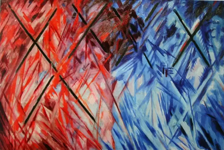 Михаил Ларионов. «Лучистая композиция. Преобладание красного», 1914 Михаил Ларионов. «Лучистая композиция. Преобладание красного», 1914