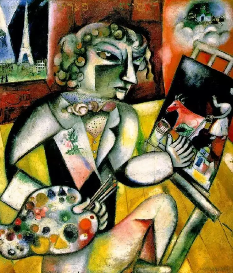 Марк Шагал. «Автопортрет с семью пальцами», 1912 Марк Шагал. «Автопортрет с семью пальцами», 1912