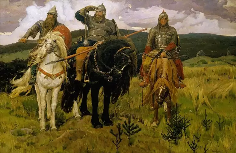 Сказочно-былинный жанр. Виктор Васнецов. Картина «Богатыри», 1898 Сказочно-былинный жанр. Виктор Васнецов. Картина «Богатыри», 1898