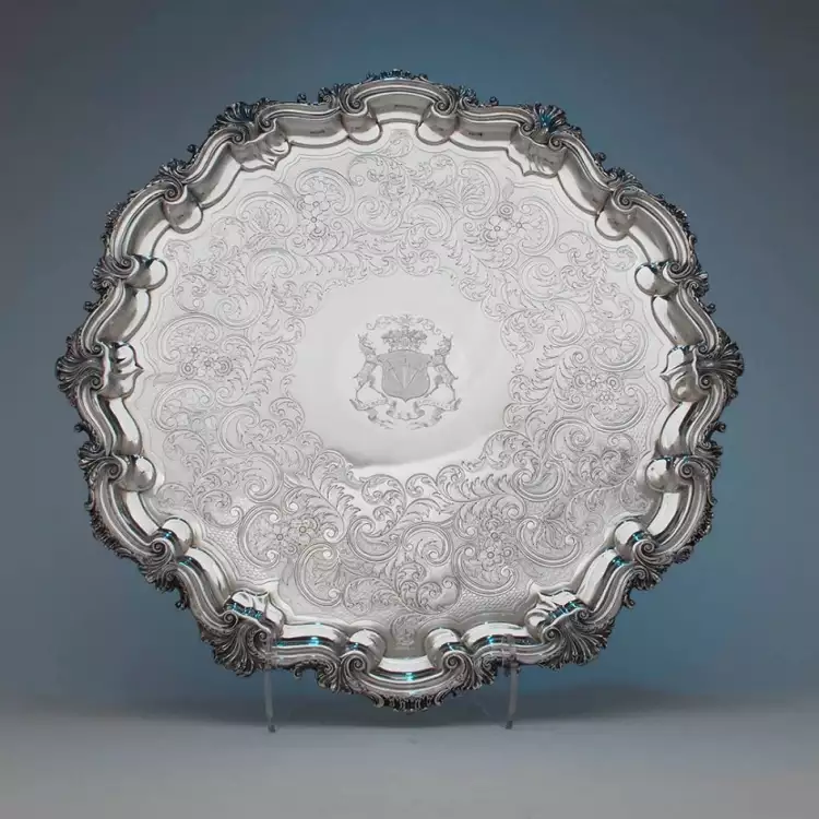 Шеффилдское серебро. Старинный поднос из Шеффилда, 1820-е Шеффилдское серебро. Старинный поднос из Шеффилда, 1820-е