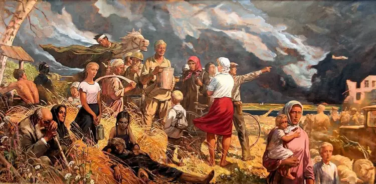 Илья Глазунов. Картина «Дороги войны», 1985