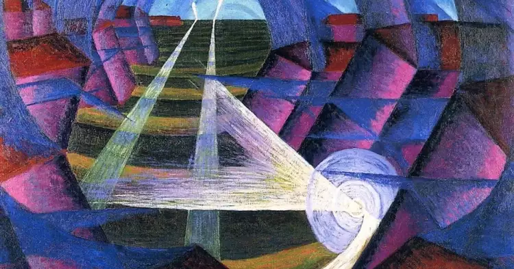 Луиджи Руссоло. Картина «Дом + Свет + Небо», 1913 Луиджи Руссоло. Картина «Дом + Свет + Небо», 1913
