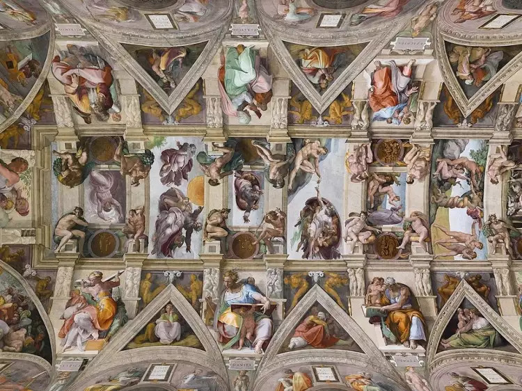 10 berühmtesten italienischen Künstler. Michelangelo. Decke der Sixtinischen Kapelle, 1508-1512 и 1535-1541
