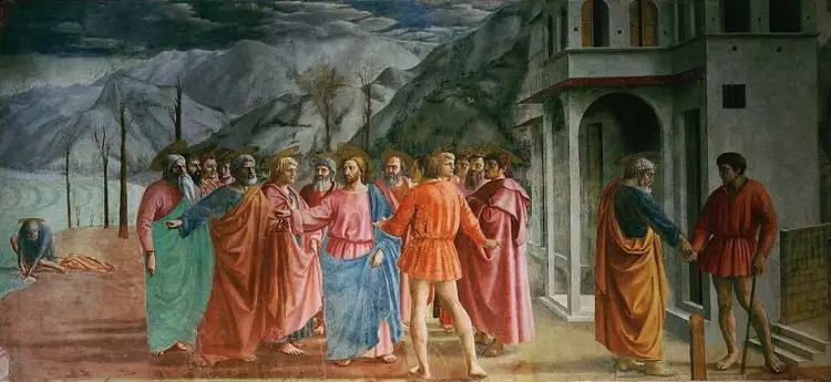 10 berühmtesten italienischen Künstler. Masaccio. Der Zinsgroschen, 1425