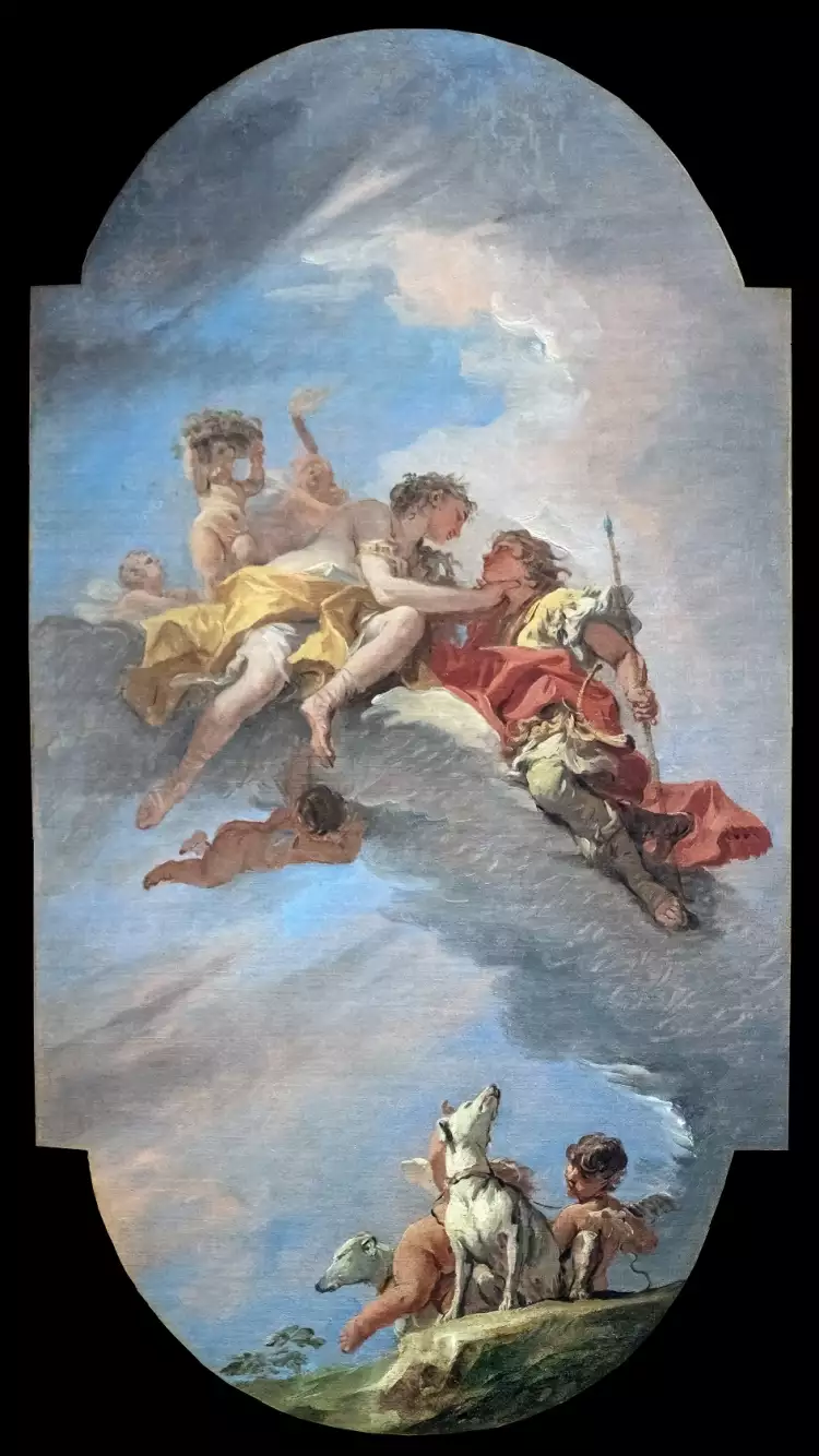 Себастьяно Риччи. Фреска «Венера и Адомис» в Палаццо Маручелли, 1706-1707 Себастьяно Риччи. Фреска «Венера и Адомис» в Палаццо Маручелли, 1706-1707