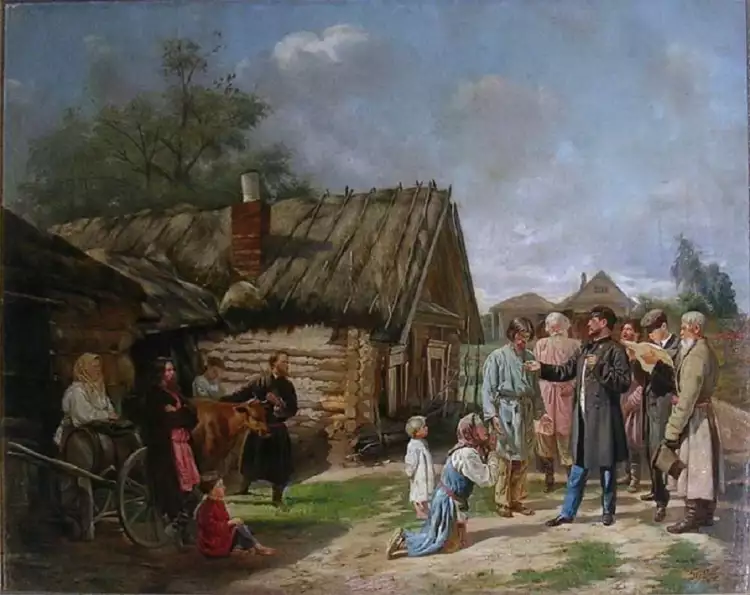 Василий Пукирев. Картина «Сбор недоимок», 1875