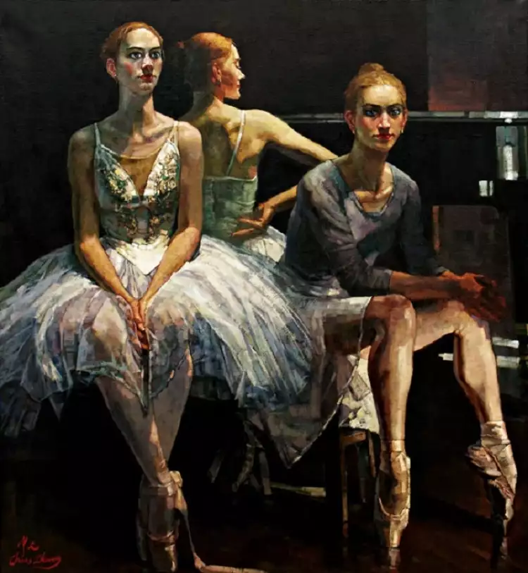 Балет в изобразительном искусстве. «Балерины отдыхают», Кристофер Чжан