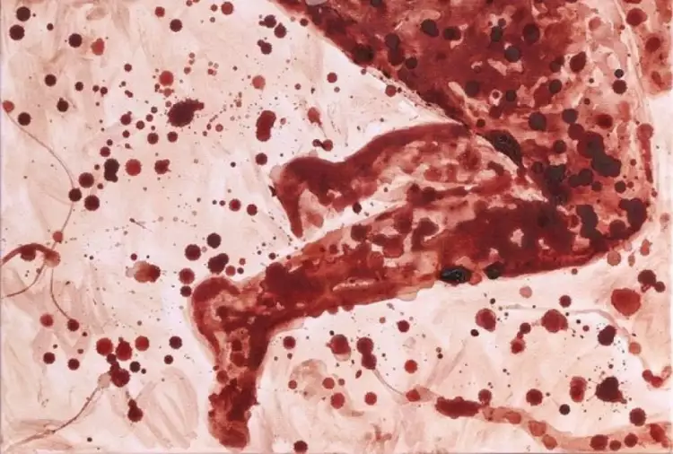 Фрагмент картины, написанной кровью Фрагмент картины, написанной кровью