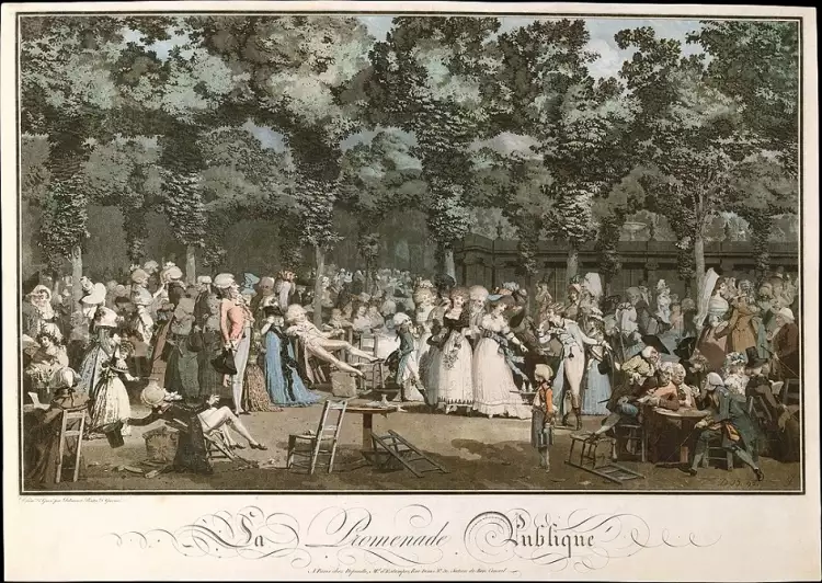 Акватинта. Филибер-Луи Дюбукор. Гравюра «Общественный променад», 1792 Акватинта. Филибер-Луи Дюбукор. Гравюра «Общественный променад», 1792