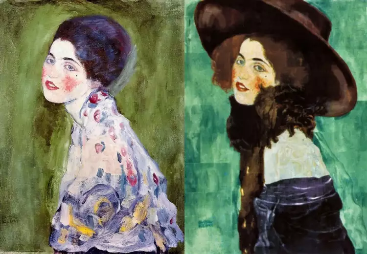 Густав Климт. «Портрет женщины». Сравнение поз на картинах Густава Климта
