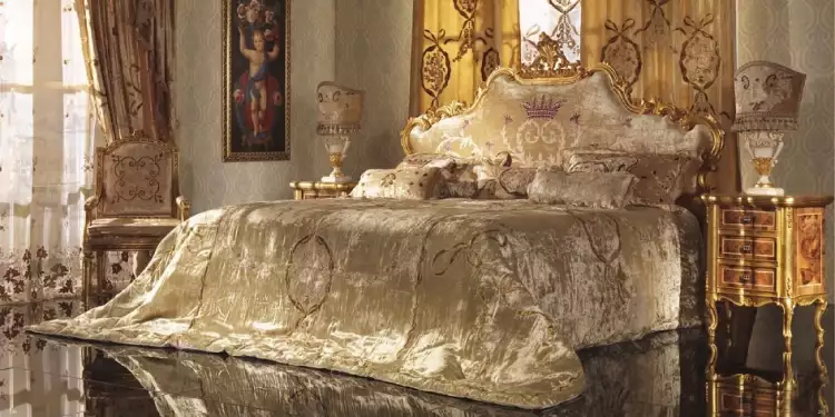 Интерьер в стиле ренессанс. Интерьер спальни с королевской кроватью